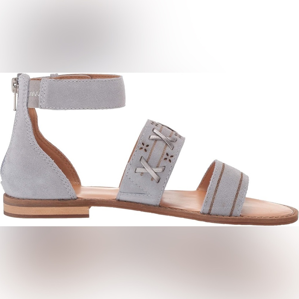 Frye and Co. Grey Sky Suede Ankle Strap Sandals Size 7 - Picture 2 of 10